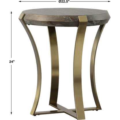 Unite Side Table by Uttermost in dark walnut. Made from metal, mdf, veneer, solid wood in a modern style.