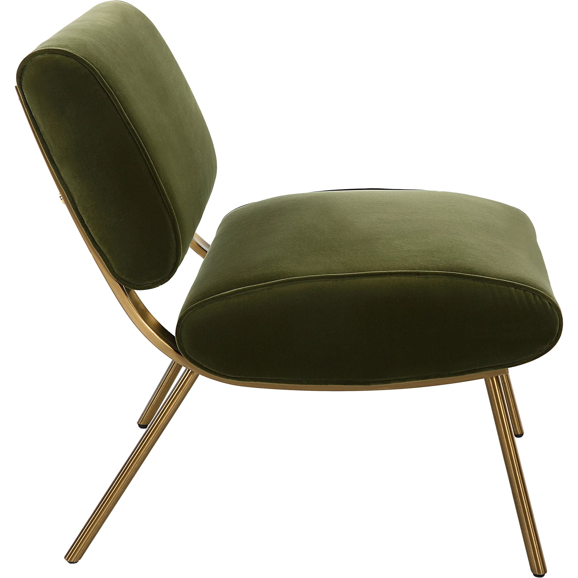 Knoll Mid-Century Accent Chair by Uttermost in olive green and brass. Made from stainless steel, fabric, foam, wood in a modern style.