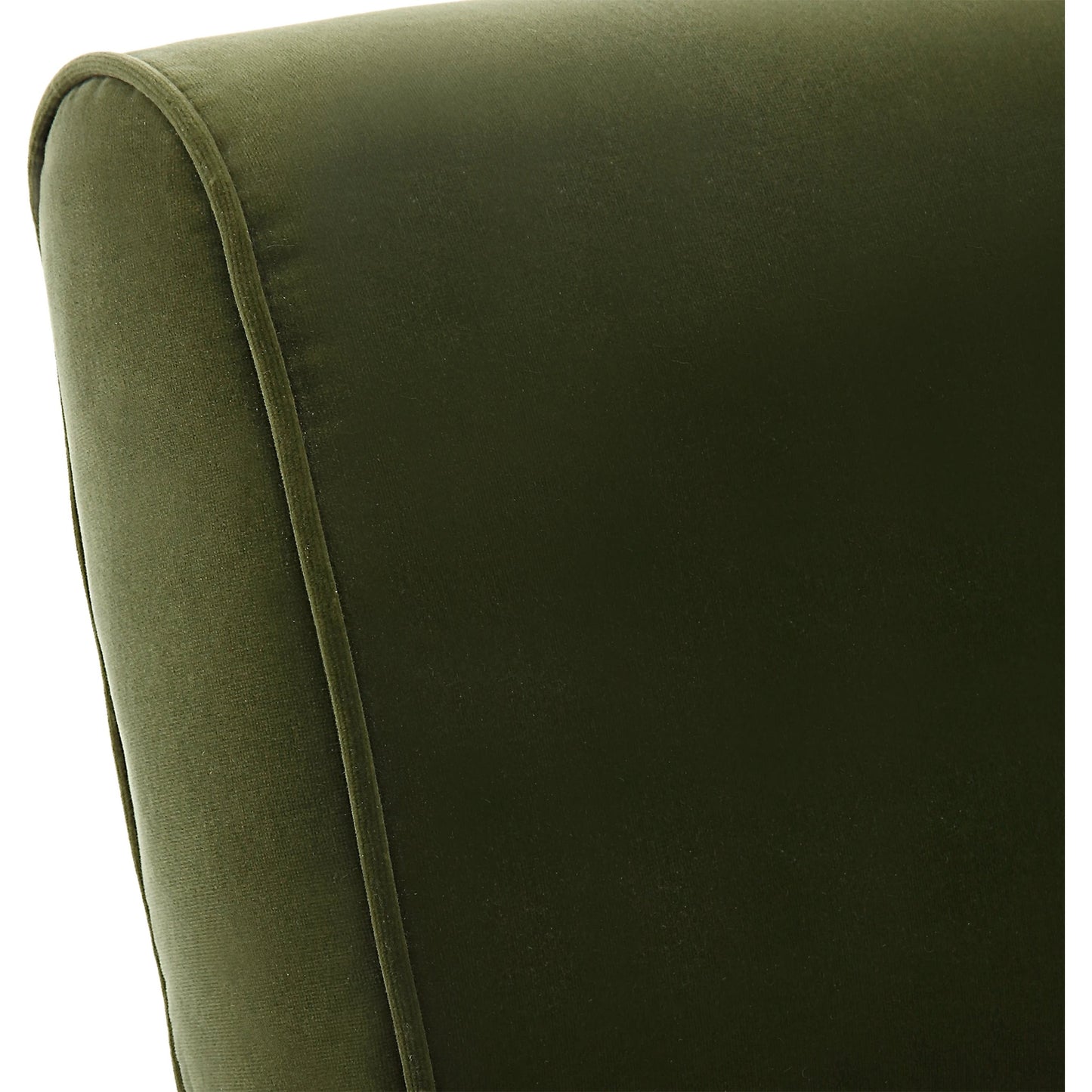 002 SI-2146866 | Closeup | Knoll Mid-Century Accent Chair by Uttermost in olive green and brass. Made from stainless steel, fabric, foam, wood in a modern style.