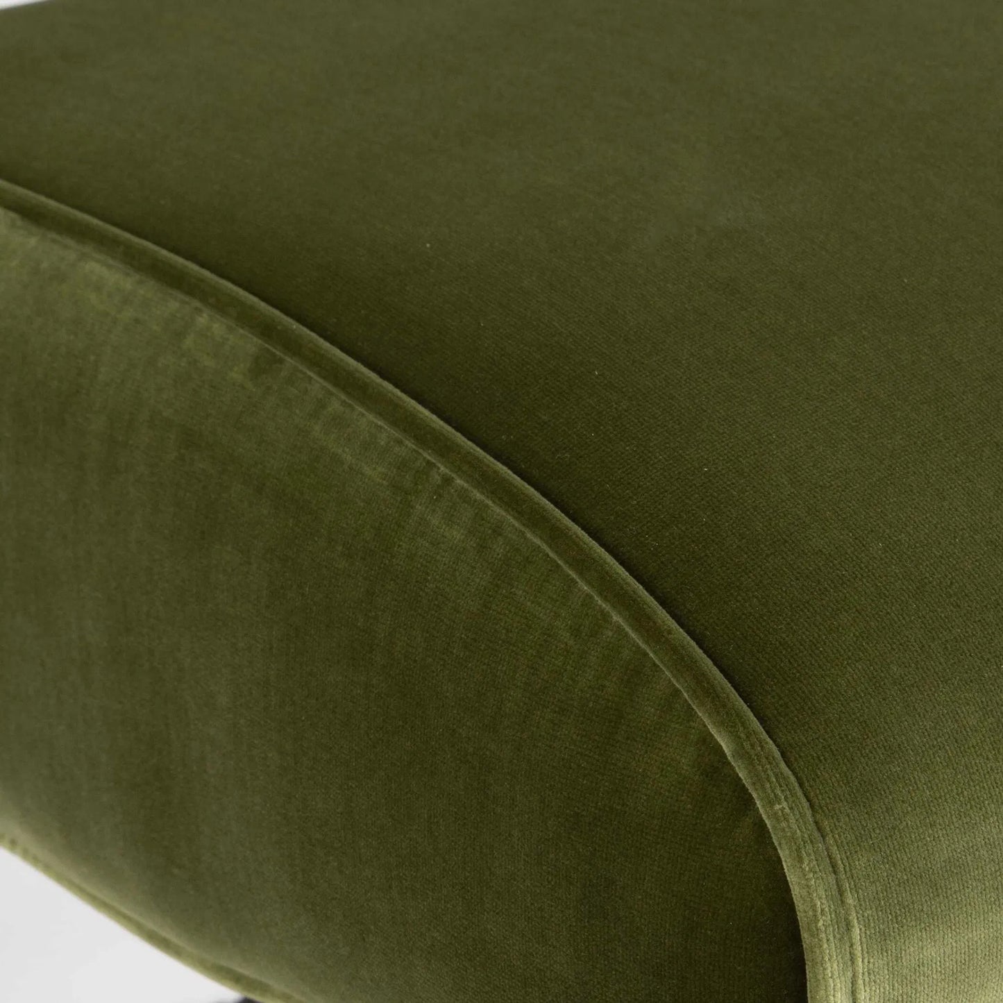 003 SI-2146866 | Closeup | Knoll Mid-Century Accent Chair by Uttermost in olive green and brass. Made from stainless steel, fabric, foam, wood in a modern style.