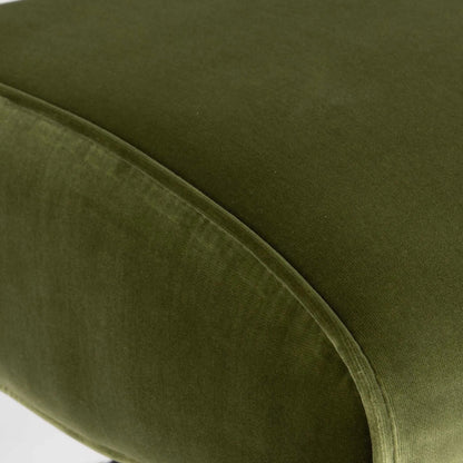 Knoll Mid-Century Accent Chair by Uttermost in olive green and brass. Made from stainless steel, fabric, foam, wood in a modern style.