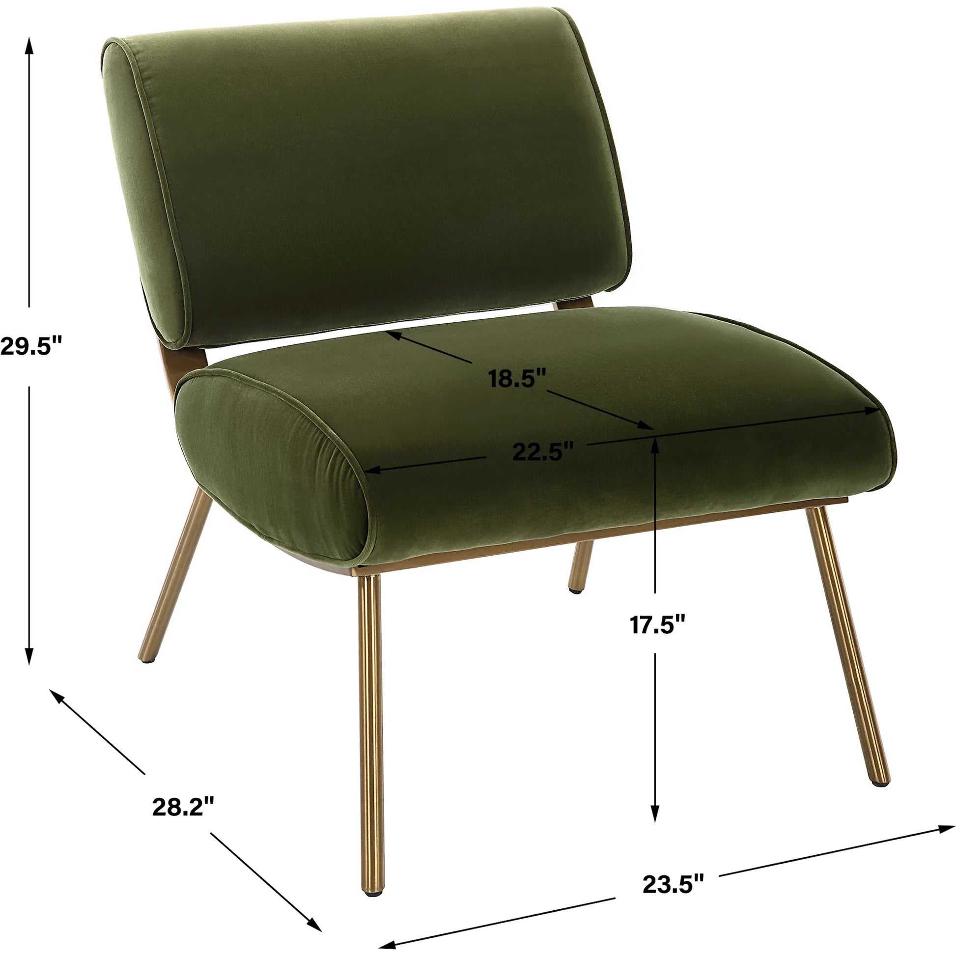 Knoll Mid-Century Accent Chair by Uttermost in olive green and brass. Made from stainless steel, fabric, foam, wood in a modern style.