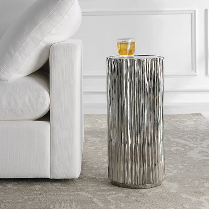 Echo Modern Drink Table by Uttermost in dark. Made from resin, iron, mirror, mdf in a modern style.