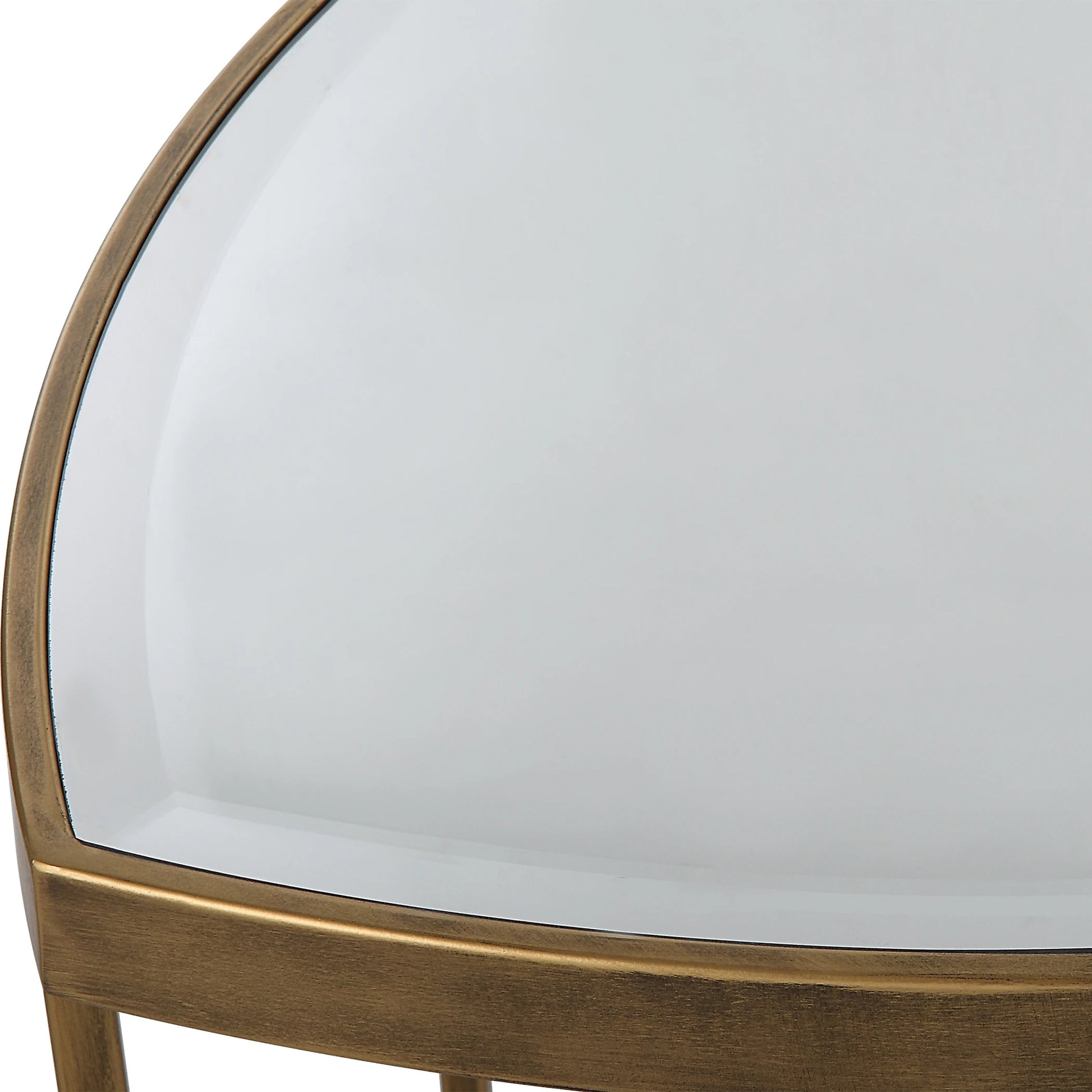 Vista Nesting Tables (Set of 2) by Uttermost in antique gold. Made from iron, mirror in a modern style.