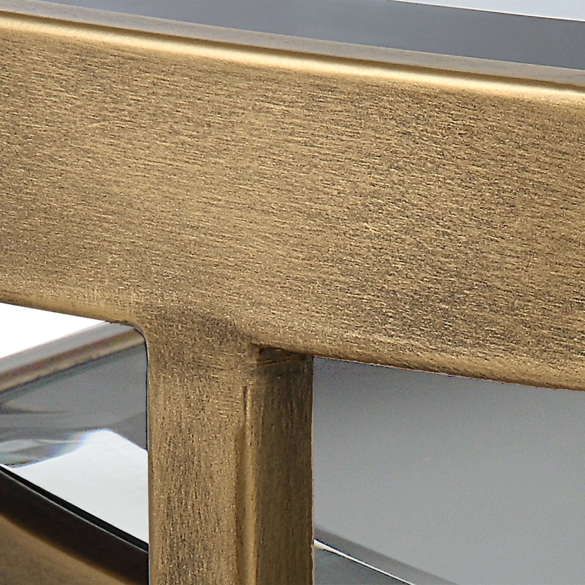 Vista Nesting Tables (Set of 2) by Uttermost in antique gold. Made from iron, mirror in a modern style.