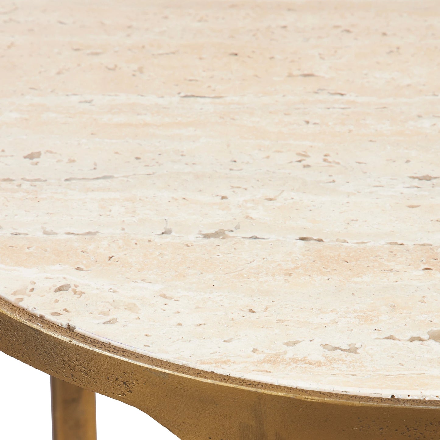 002 SI-2146843 | Closeup | Clench Side Table by Uttermost in brass. Made from stone, metal in a modern style.