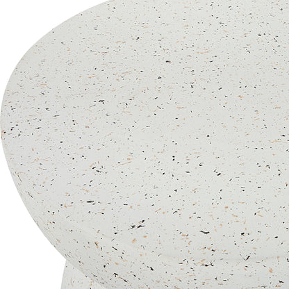 Inhale Accent Table by Uttermost in white. Made from resin in a modern style.
