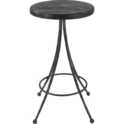 Sona Counter Stool by Uttermost in black. Made from recycled pine, iron in a modern style.