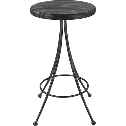 Sona Counter Stool by Uttermost in black. Made from recycled pine, iron in a modern style.