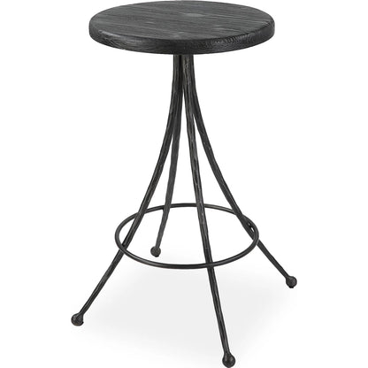 Sona Counter Stool by Uttermost in black. Made from recycled pine, iron in a modern style.