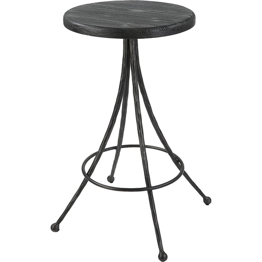 Sona Counter Stool by Uttermost in black. Made from recycled pine, iron in a modern style.