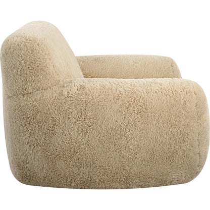 Abide Sheepskin Accent Chair by Uttermost in caramel. Made from fabric, foam, plywood, oak in a modern style.