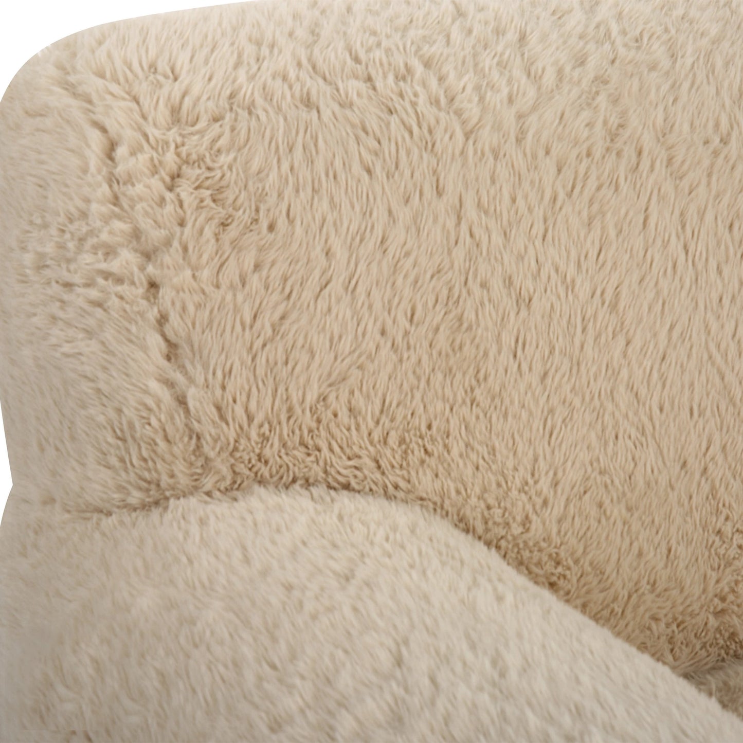 007 SI-2146861 | Closeup | Abide Sheepskin Accent Chair by Uttermost in caramel. Made from fabric, foam, plywood, oak in a modern style.