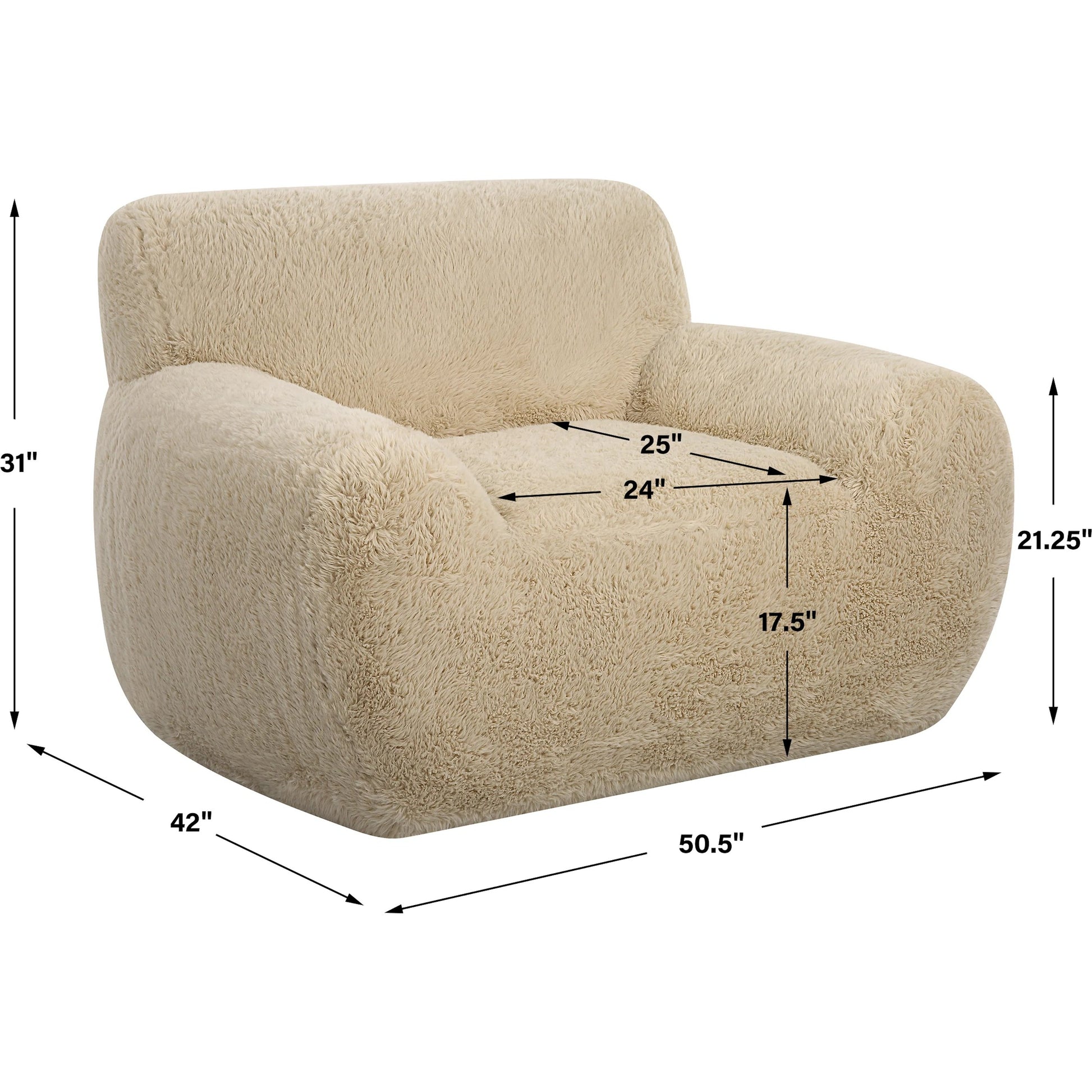 Abide Sheepskin Accent Chair by Uttermost in caramel. Made from fabric, foam, plywood, oak in a modern style.