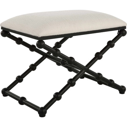 Drops Bench by Uttermost in iron. Made from iron, mdf, polyester, foam in a modern style.