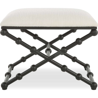Drops Bench by Uttermost in iron. Made from iron, mdf, polyester, foam in a modern style.