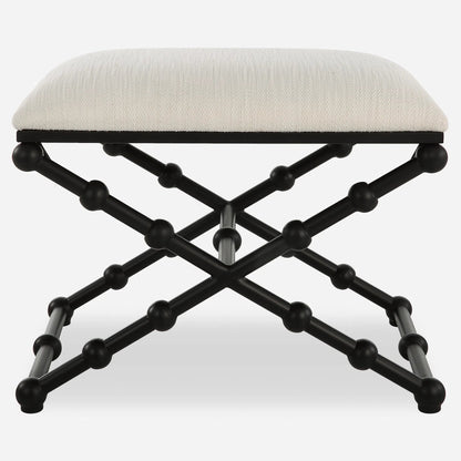 Drops Bench by Uttermost in iron. Made from iron, mdf, polyester, foam in a modern style.