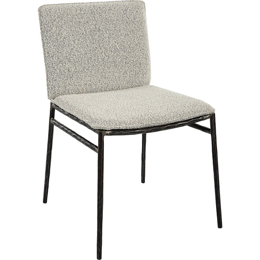 001 SI-2146862 | Primary Silo | Jacobsen Dining Chair by Uttermost in ivory, warm gray and aged black. Made from iron, fabric, foam, plywood in a modern style.