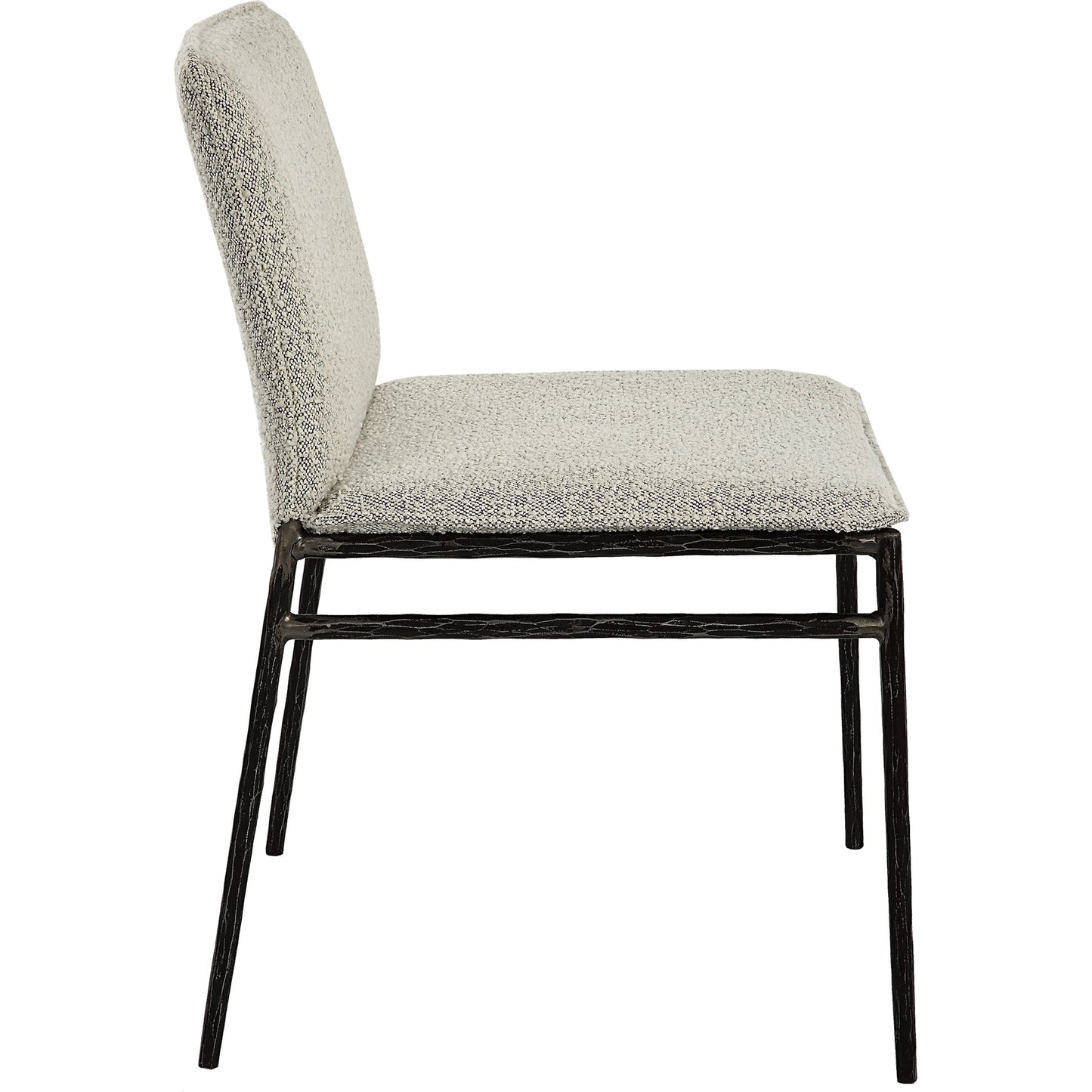 003 SI-2146862 | Additional Silo | Jacobsen Dining Chair by Uttermost in ivory, warm gray and aged black. Made from iron, fabric, foam, plywood in a modern style.