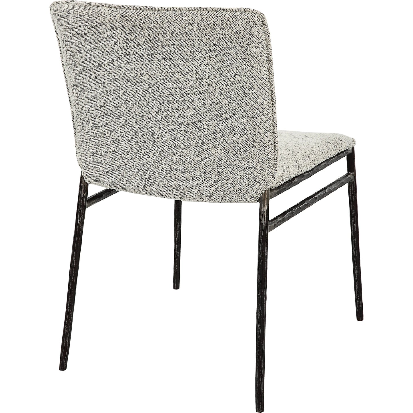 004 SI-2146862 | Additional Silo | Jacobsen Dining Chair by Uttermost in ivory, warm gray and aged black. Made from iron, fabric, foam, plywood in a modern style.