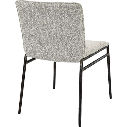 Jacobsen Dining Chair by Uttermost in ivory, warm gray and aged black. Made from iron, fabric, foam, plywood in a modern style.