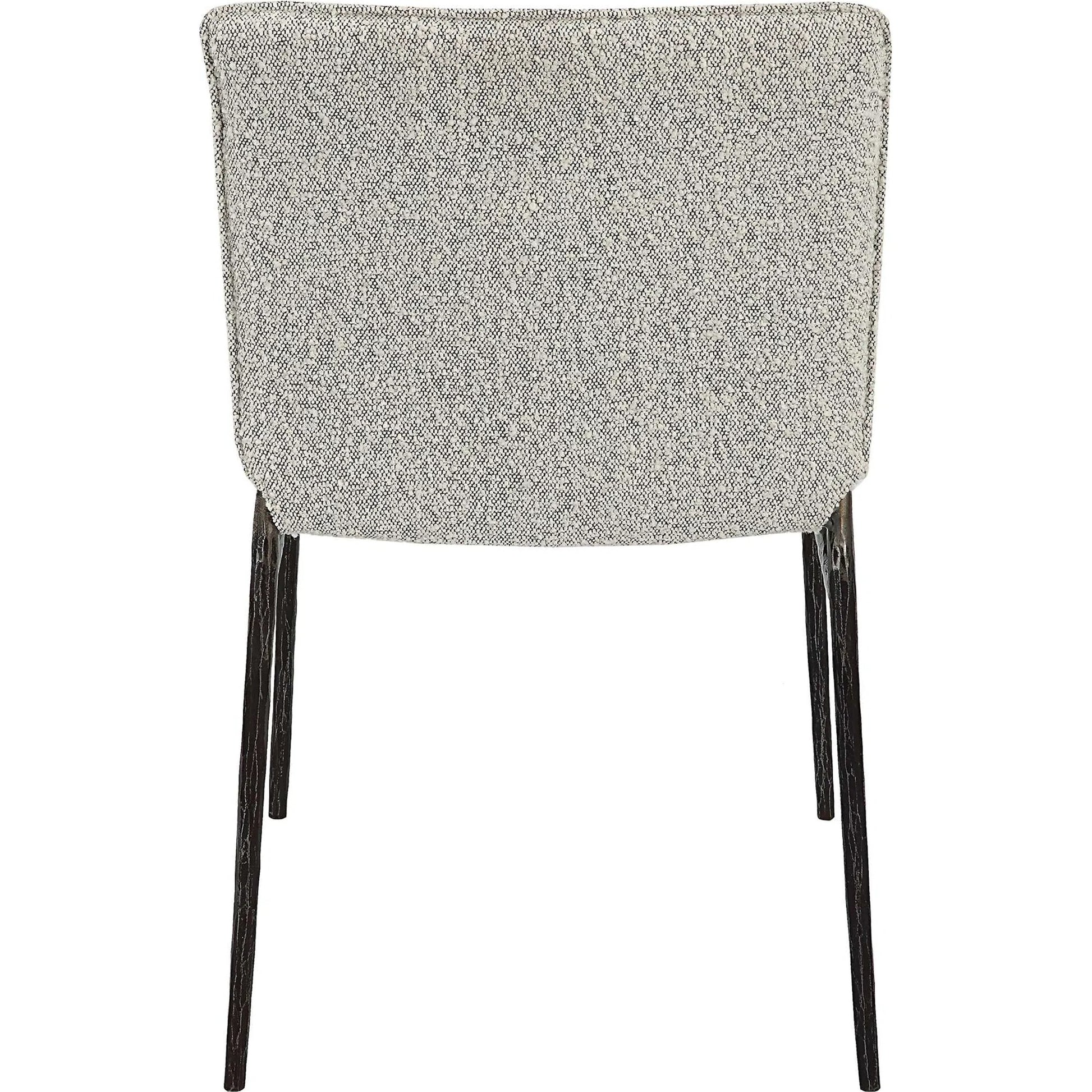 Jacobsen Dining Chair by Uttermost in ivory, warm gray and aged black. Made from iron, fabric, foam, plywood in a modern style.
