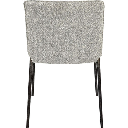 Jacobsen Dining Chair by Uttermost in ivory, warm gray and aged black. Made from iron, fabric, foam, plywood in a modern style.