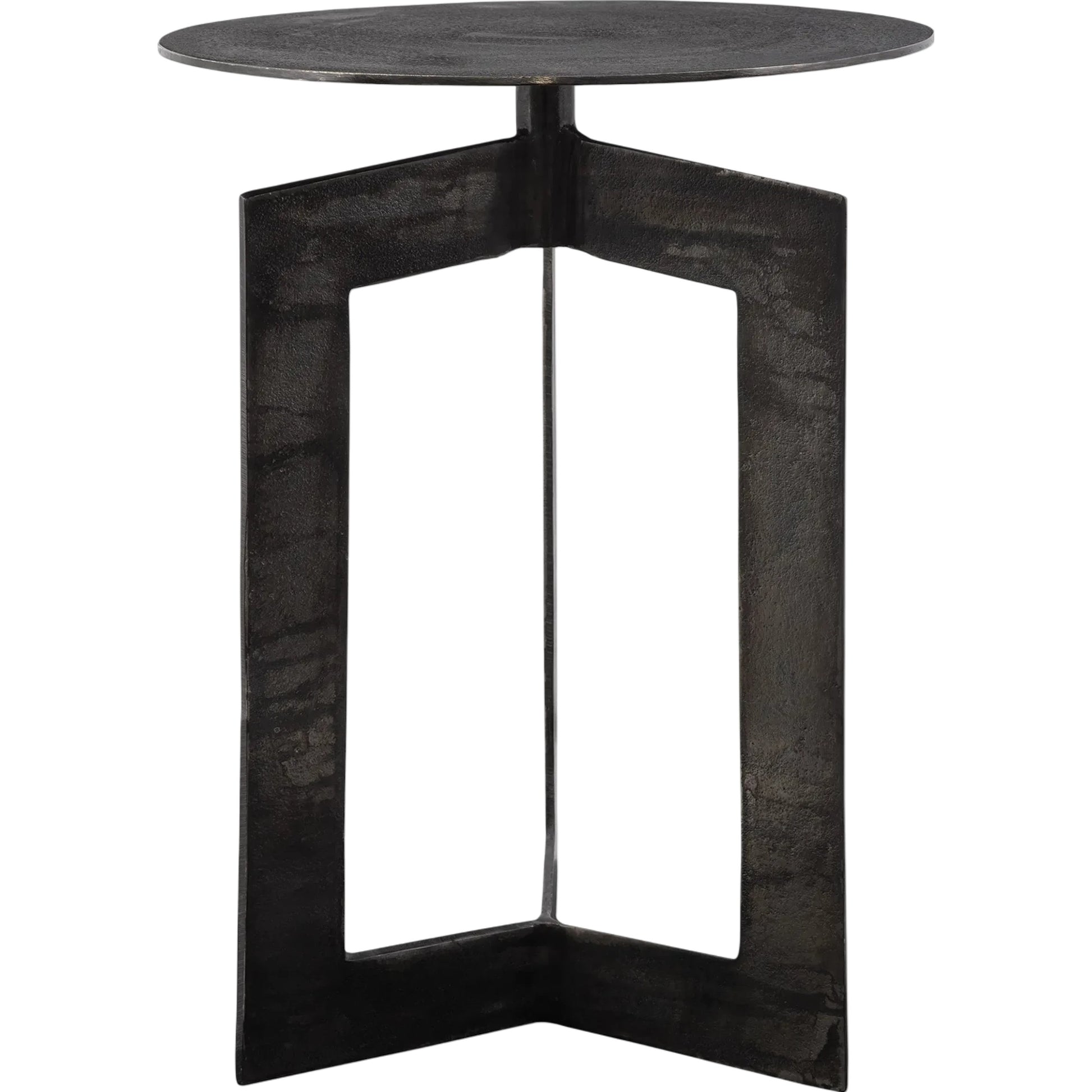 Deltoid Gunmetal Accent Table by Uttermost in bronze. Made from aluminum in a unique style.