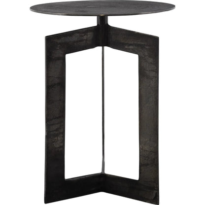 Deltoid Gunmetal Accent Table by Uttermost in bronze. Made from aluminum in a unique style.
