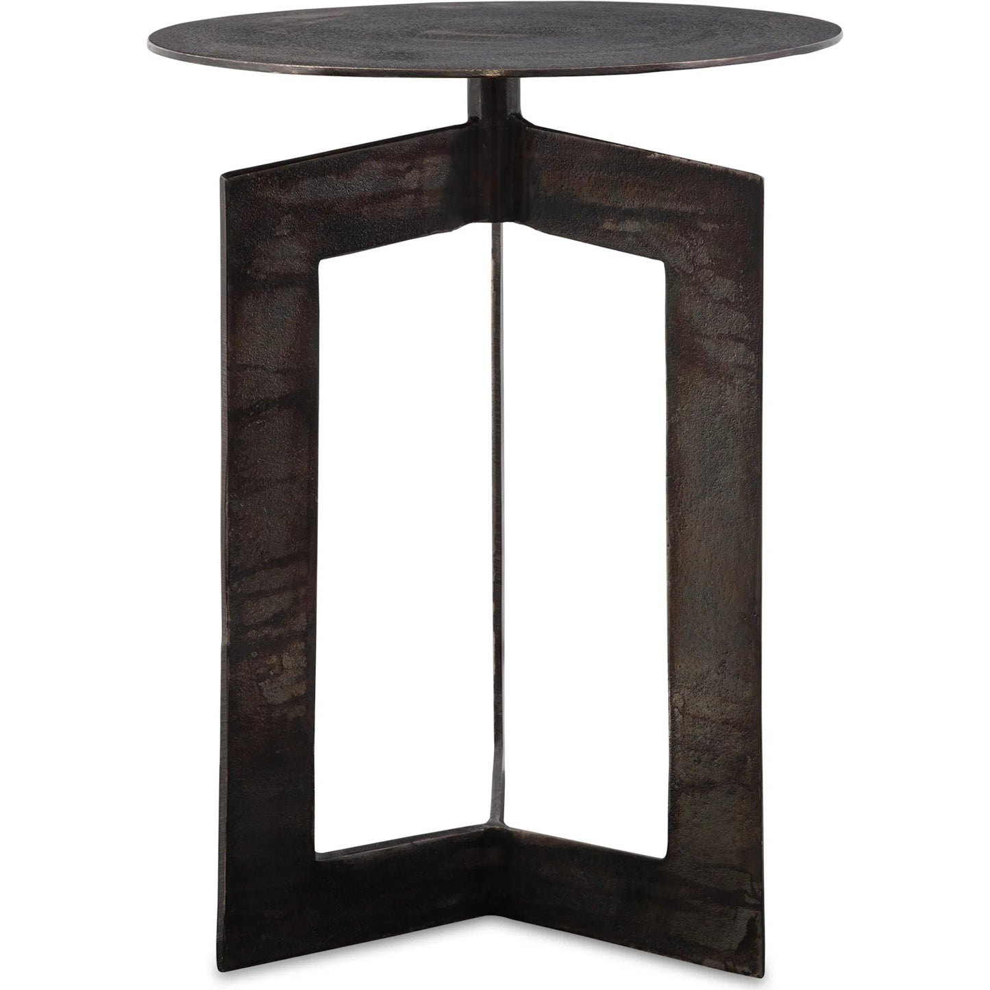 002 SI-2262233 | Primary Silo | Deltoid Gunmetal Accent Table by Uttermost in bronze. Made from aluminum in a unique style.