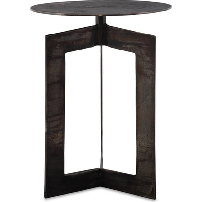 Deltoid Gunmetal Accent Table by Uttermost in bronze. Made from aluminum in a unique style.