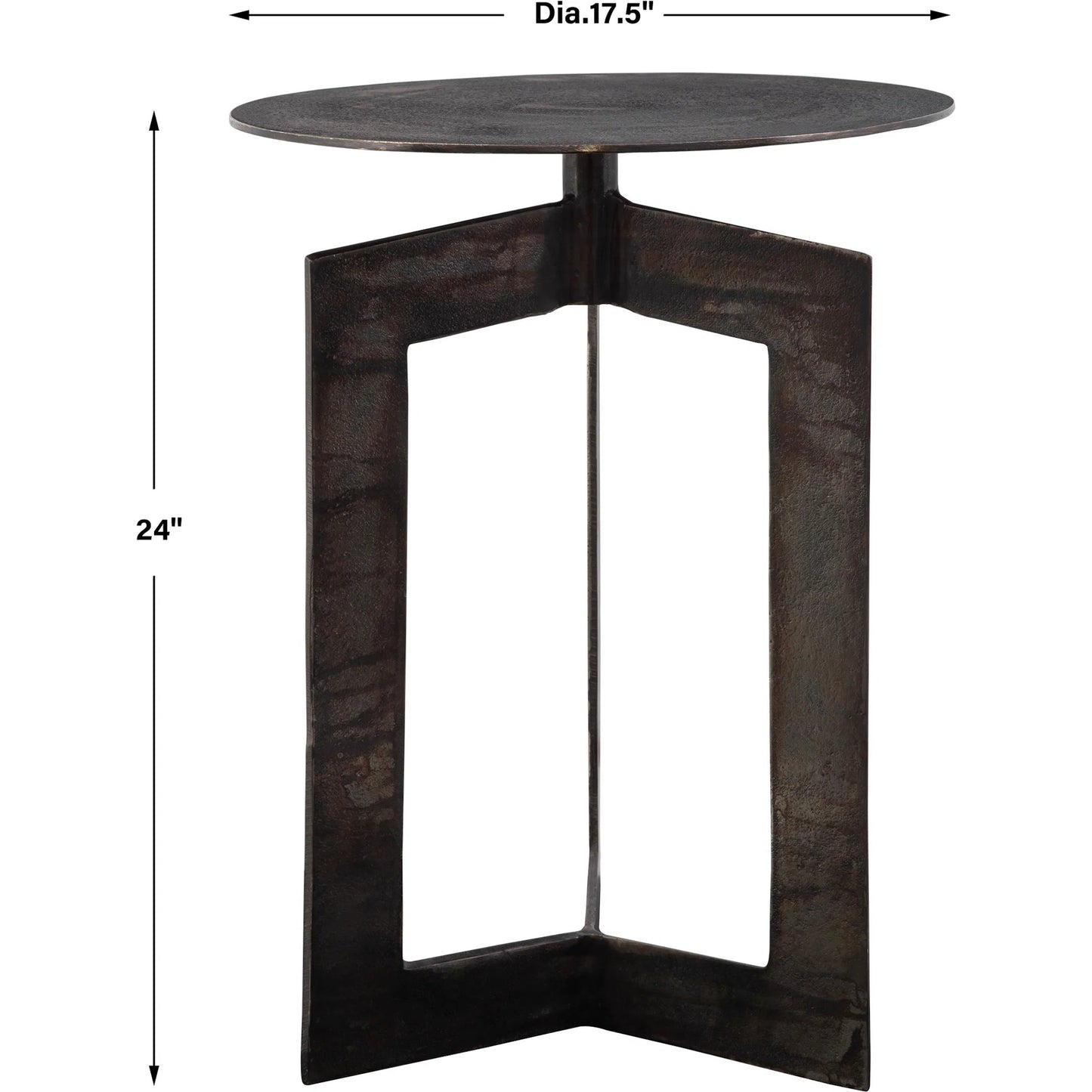 004 SI-2262233 | Unknown | Deltoid Gunmetal Accent Table by Uttermost in bronze. Made from aluminum in a unique style.