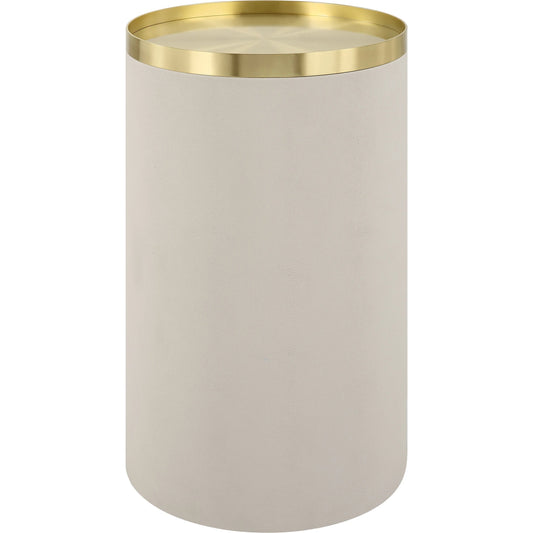 Circuit Accent Table by Uttermost in brass. Made from metal, pu leather in a modern style.