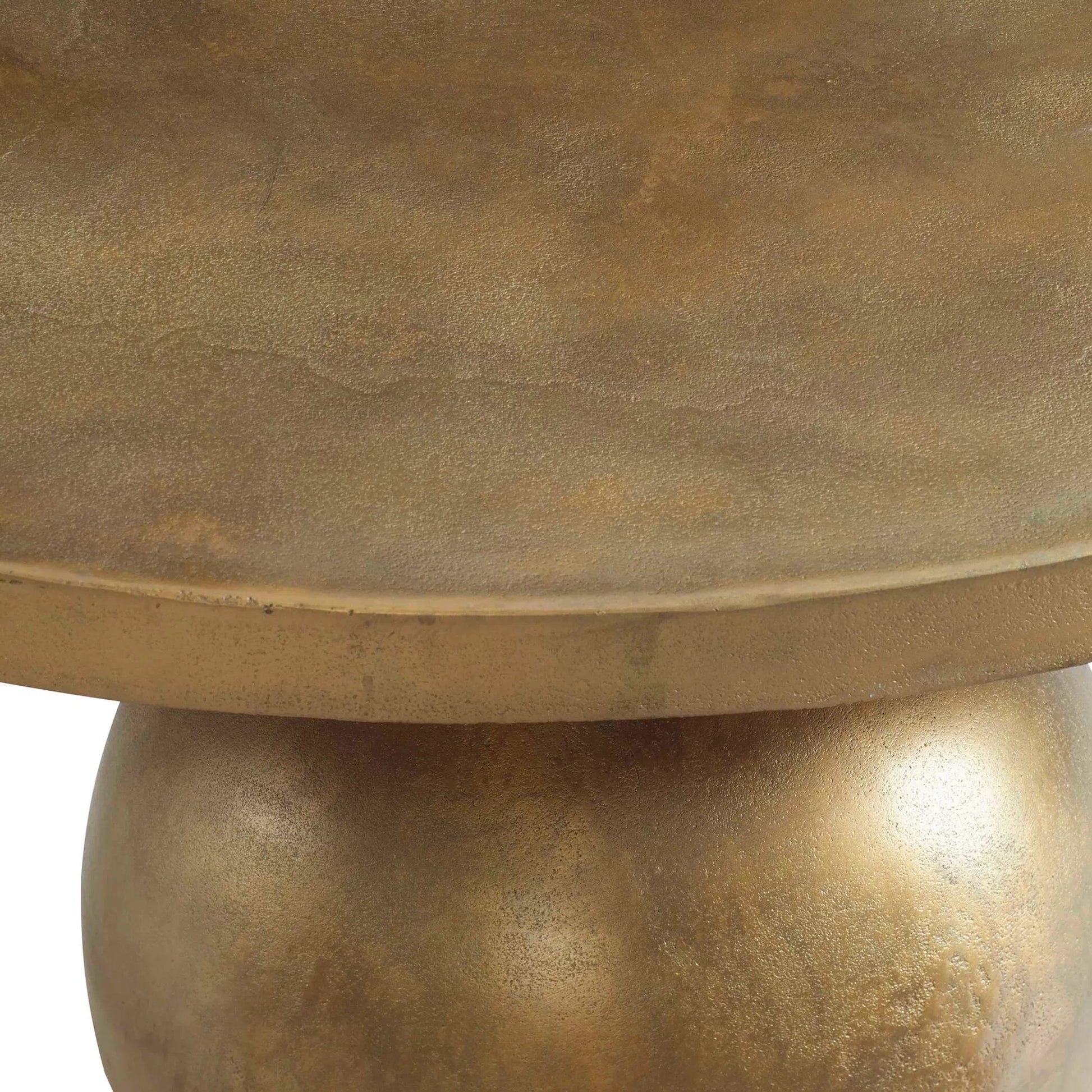 Triplet Coffee Table by Uttermost in antique brass. Made from aluminum in a modern style.