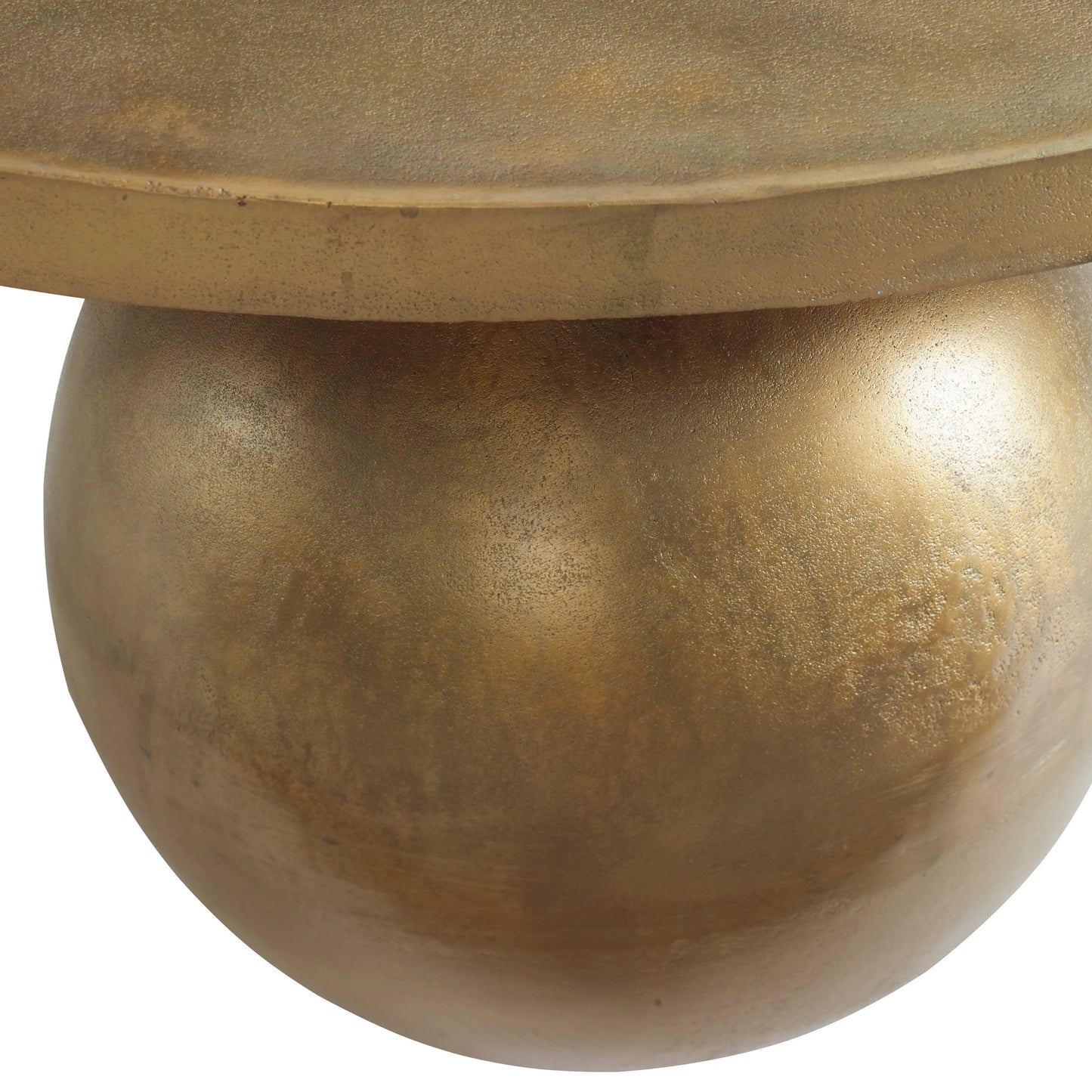005 SI-2146868 | Closeup | Triplet Coffee Table by Uttermost in antique brass. Made from aluminum in a modern style.