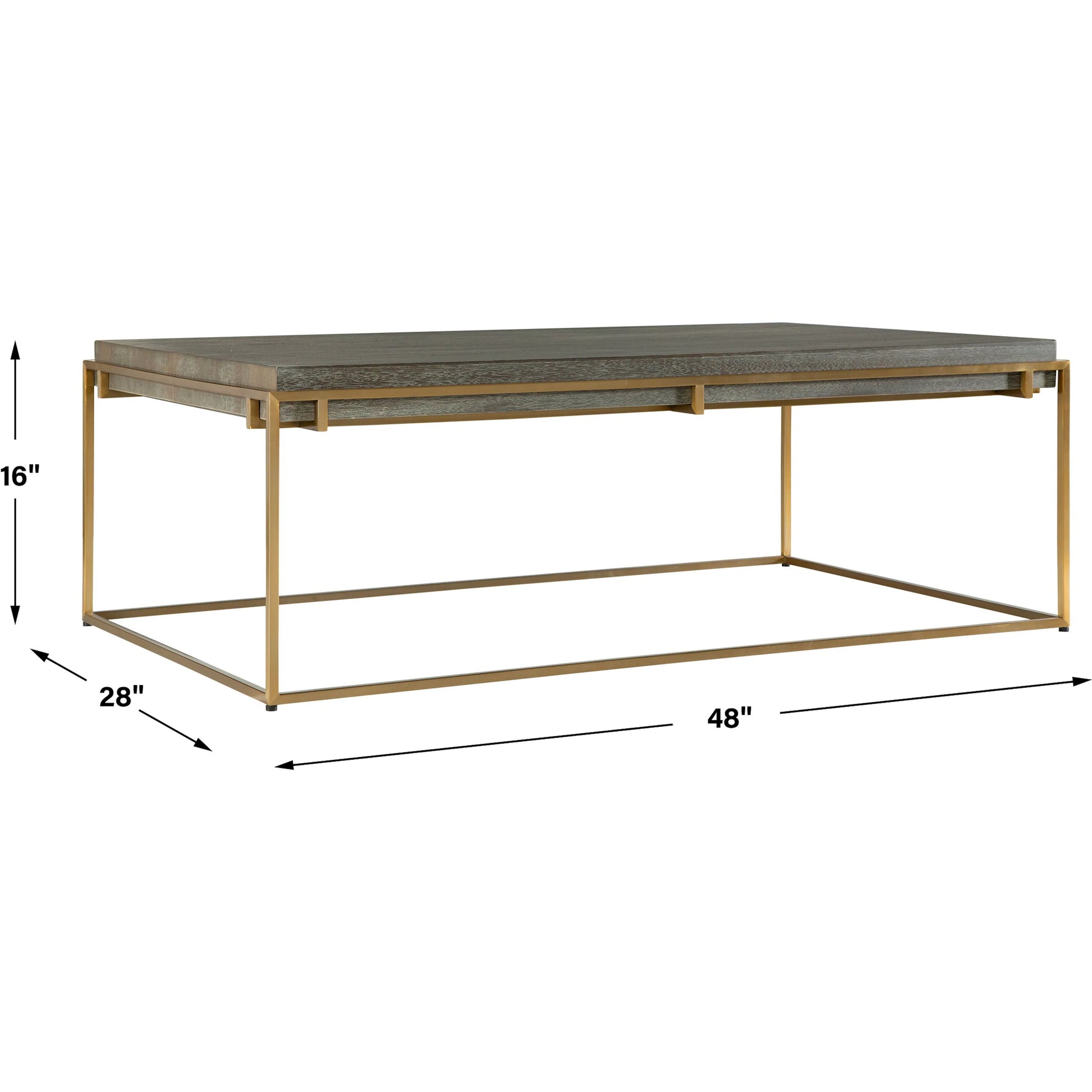Surround Sark Coffee Table by Uttermost in dark walnut. Made from stainless steel, mdf, acacia veneer in a modern style.
