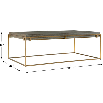 Surround Sark Coffee Table by Uttermost in dark walnut. Made from stainless steel, mdf, acacia veneer in a modern style.
