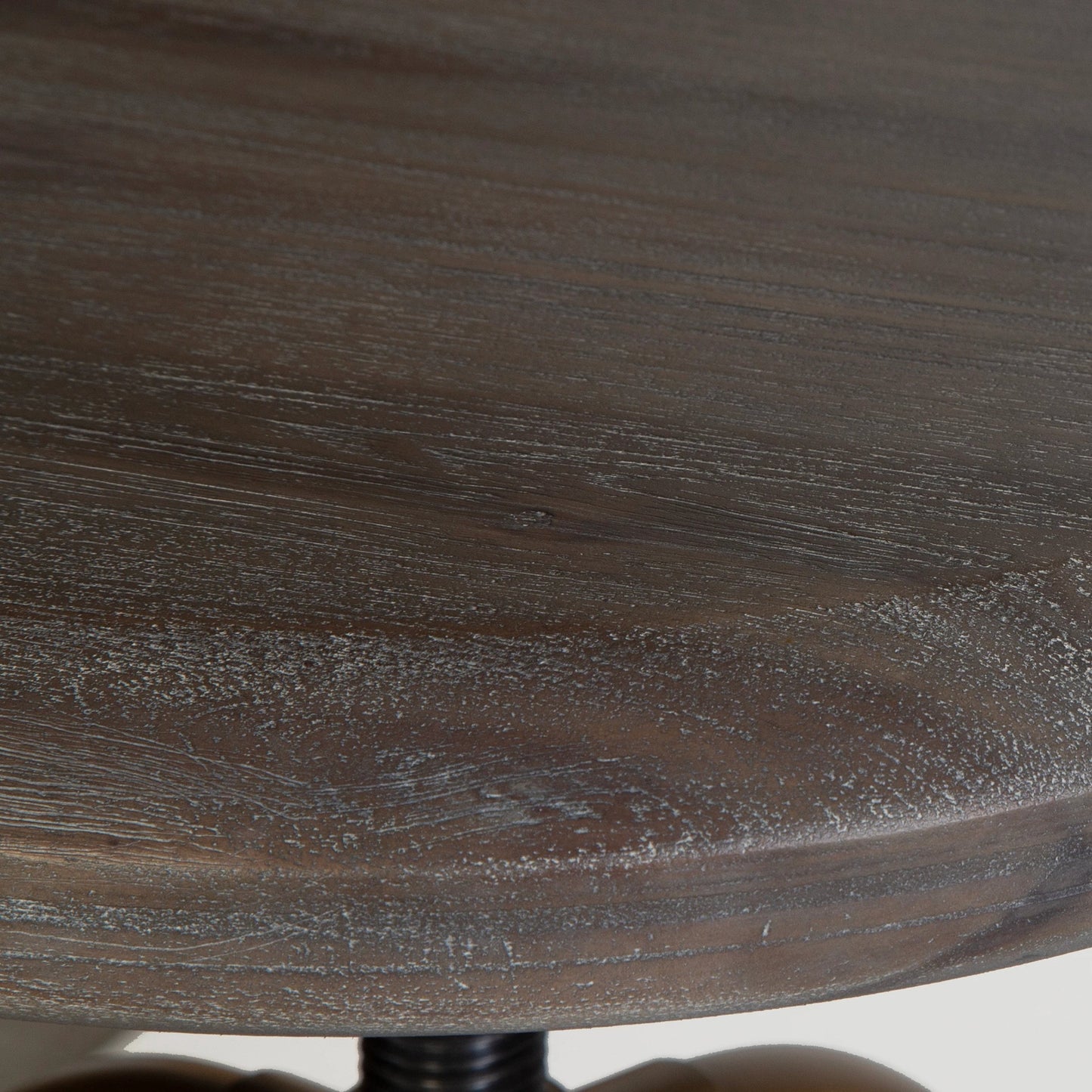 007 SI-2146851 | Closeup | Revolve Counter Stool by Uttermost in dark walnut. Made from stainless steel, iron, acacia solid wood in a modern style.