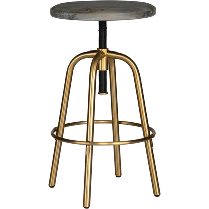 Revolve Counter Stool by Uttermost in dark walnut. Made from stainless steel, iron, acacia solid wood in a modern style.
