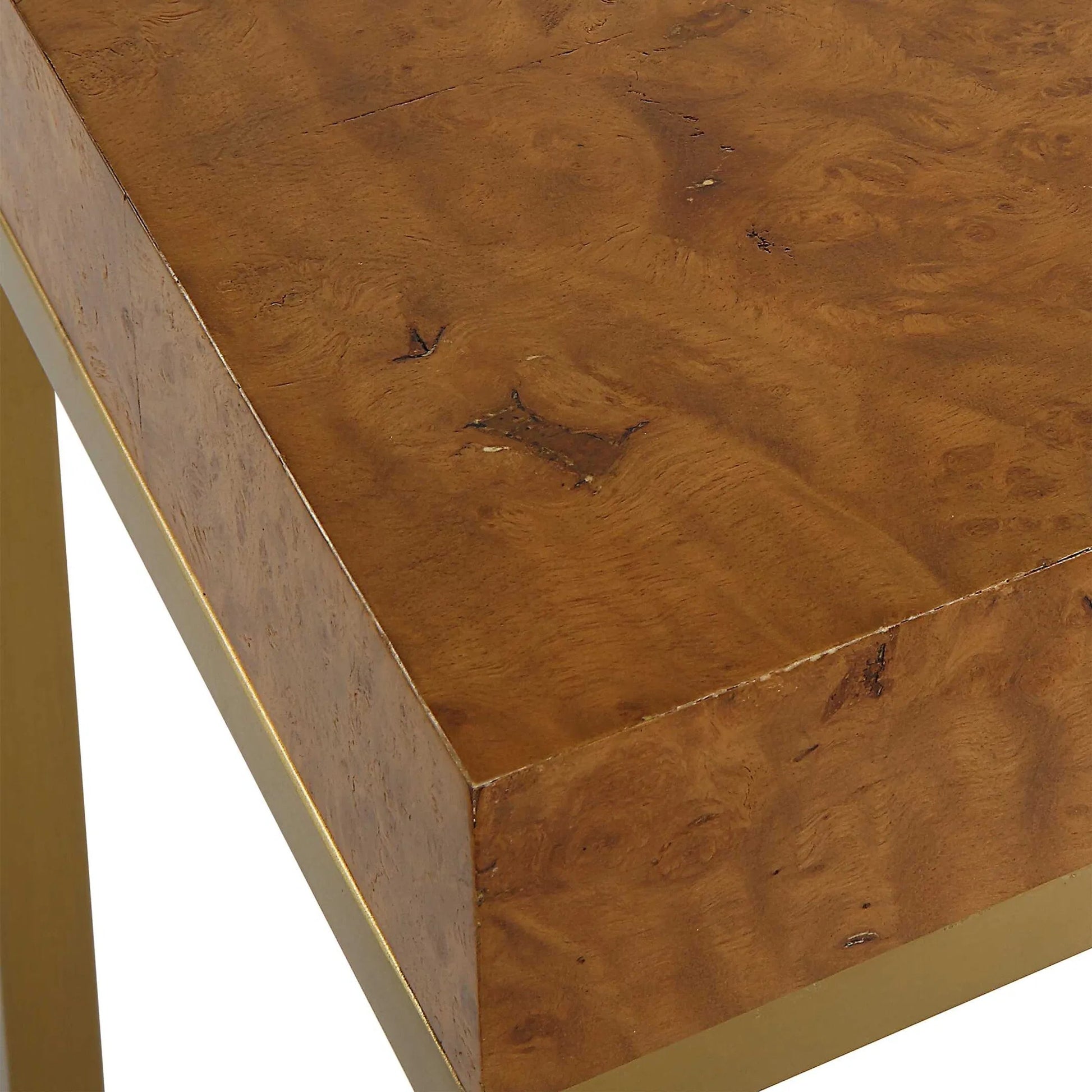 Burl-Esque Nesting Tables (Set of 2) by Uttermost in brass. Made from plywood, stainless steel in a unique style.