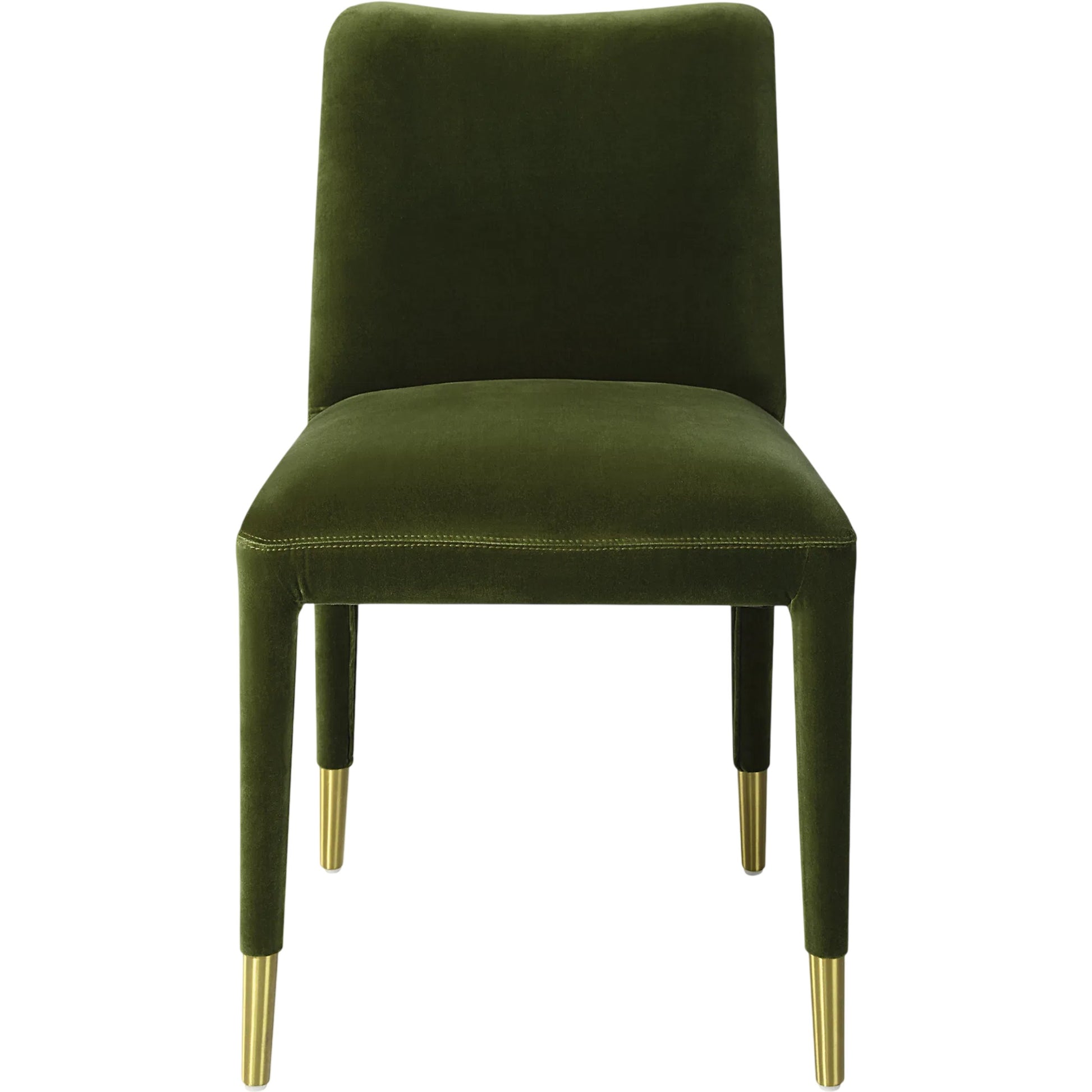 Conifer Dining Chair (Set of 2) by Uttermost in green and brass. Made from fabric, foam, plywood, steel in a unique style.