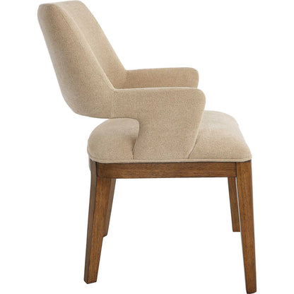 Aspect Mid-Century Dining Chair by Uttermost in wood. Made from rubber wood, plywood, fabric, foam in a transitional style.