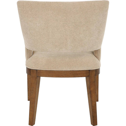Aspect Mid-Century Dining Chair by Uttermost in wood. Made from rubber wood, plywood, fabric, foam in a transitional style.