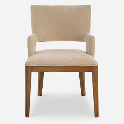 Aspect Mid-Century Dining Chair by Uttermost in wood. Made from rubber wood, plywood, fabric, foam in a transitional style.
