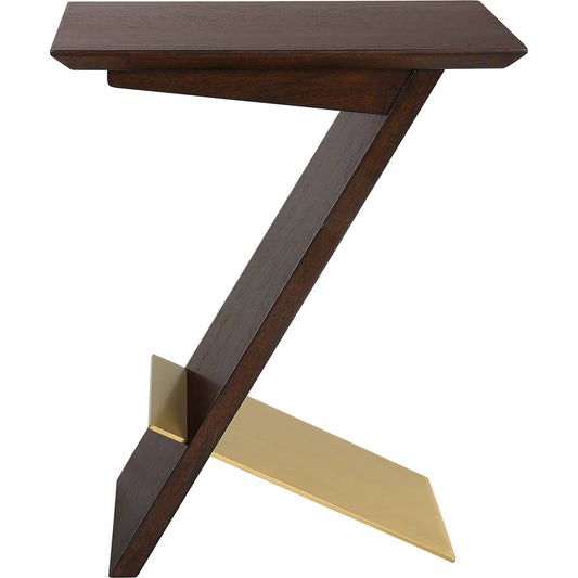 Breakthrough Modern Accent Table by Uttermost in brass. Made from rubber wood, stainless steel in a unique style.