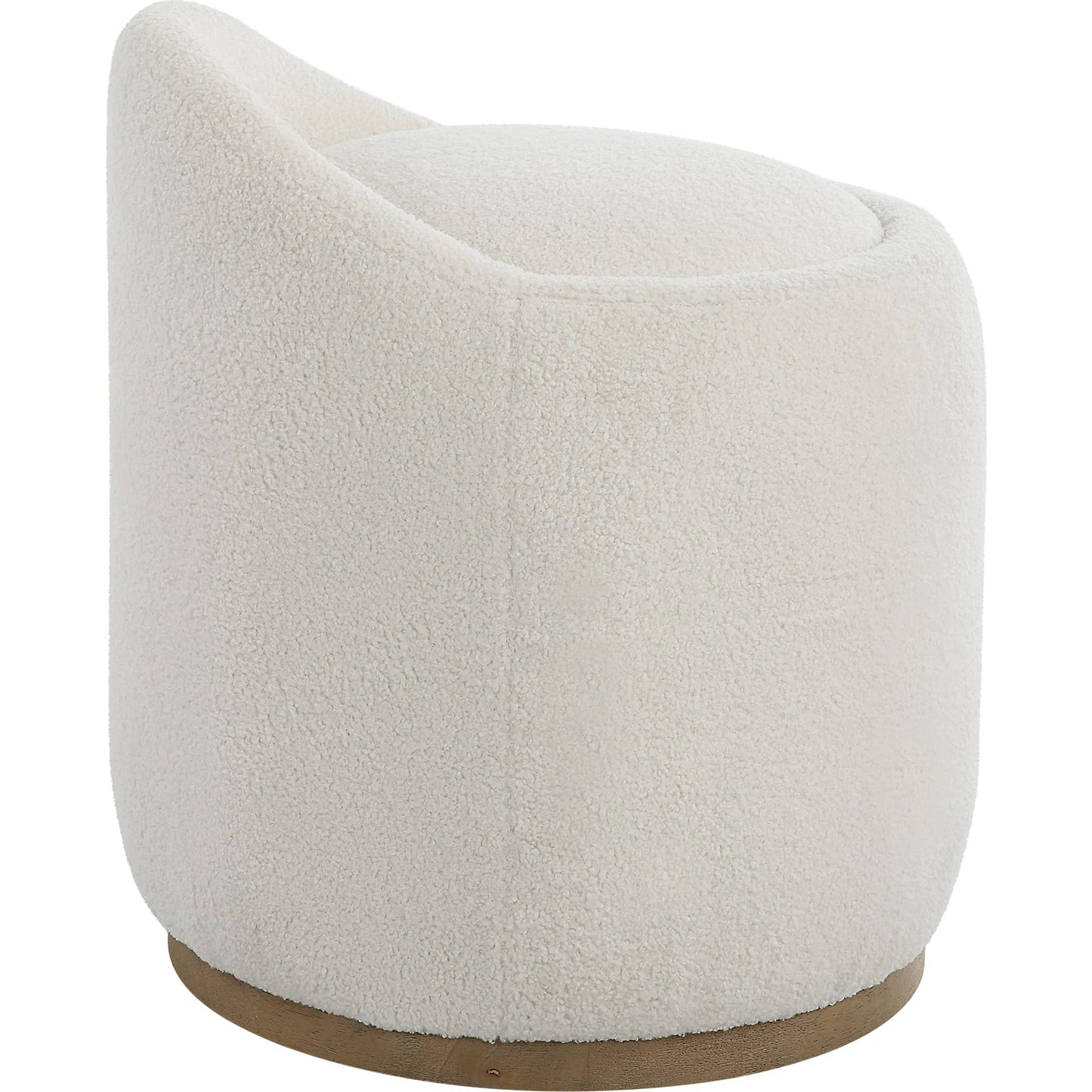 002 SI-2262240 | Additional Silo | Swirl Swivel Sheepskin Ottoman by Uttermost in wood. Made from hardwood, plywood, fabric, foam in a transitional style.