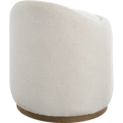 Swirl Swivel Sheepskin Ottoman by Uttermost in wood. Made from hardwood, plywood, fabric, foam in a transitional style.