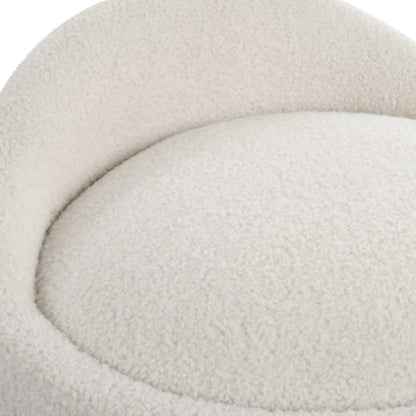Swirl Swivel Sheepskin Ottoman by Uttermost in wood. Made from hardwood, plywood, fabric, foam in a transitional style.