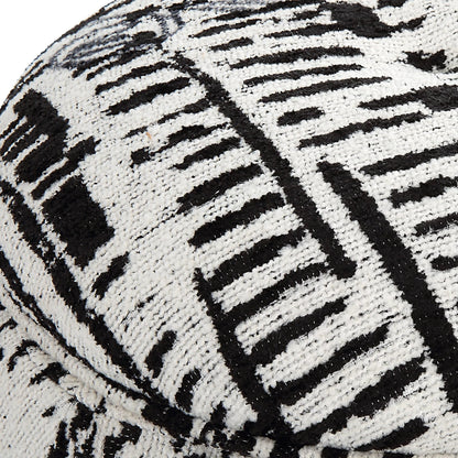 Dialogue Poof Ottoman by Uttermost in black. Made from hardwood, plywood, fabric, metal, foam in a eclectic & global style.