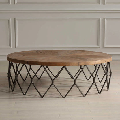 Chain Reaction Coffee Table by Uttermost in iron. Made from old fir, plywood, iron in a unique style.